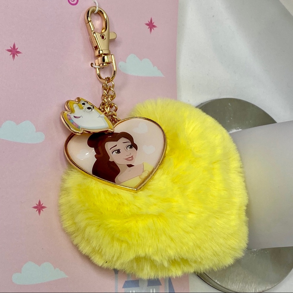 London Disney Store Belle Fluffy Heart Bag Charm - Picture 5 of 7